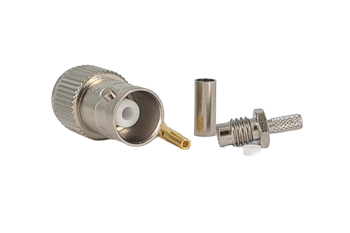 BNC-Buchse cr/cr für RG 316 U, RG 174, 188 50 OHM